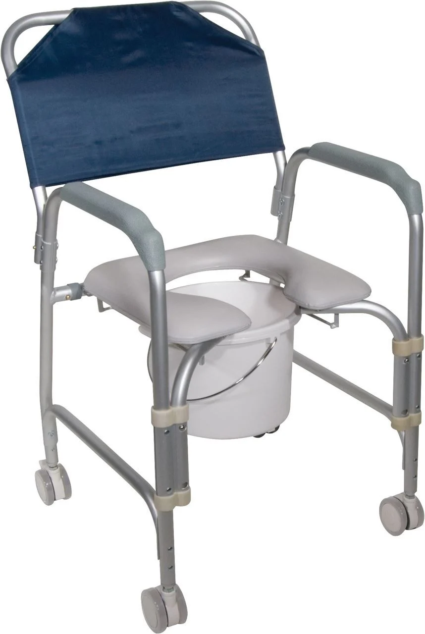 Aluminum Shower Chair and Commode with Casters Questions & Answers