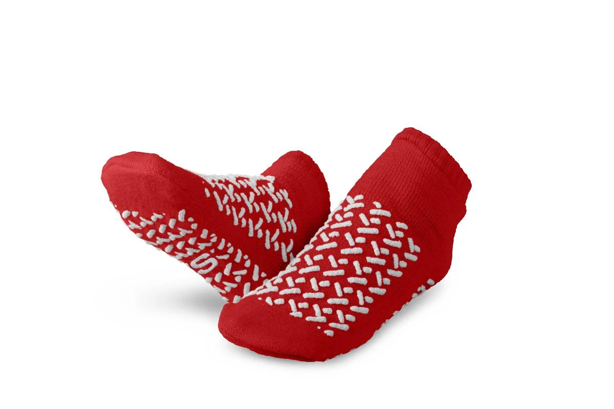 Do yellow Medline slipper socks indicate a fall risk?