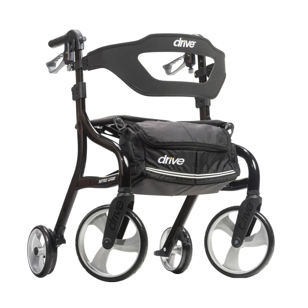 How does a rollator differ from a rollator walker in Nitro Sprint?