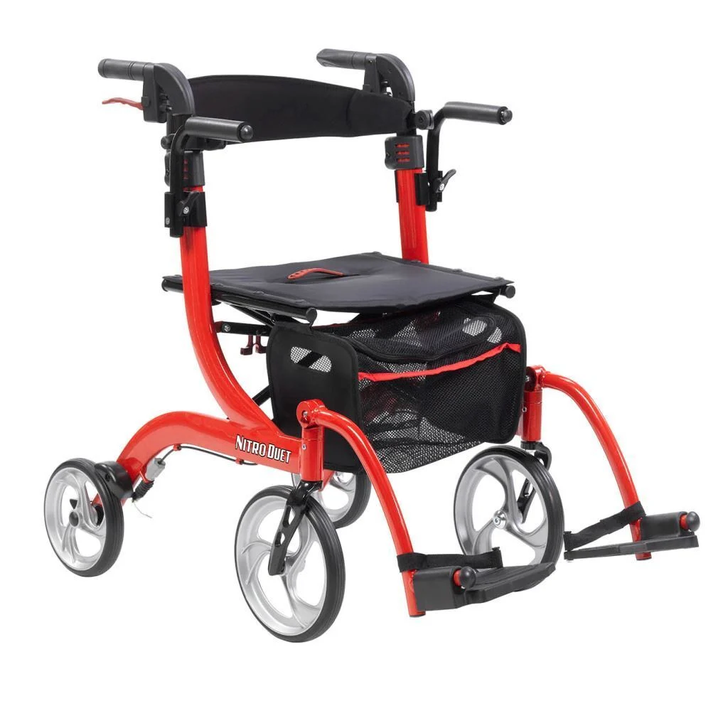 Can the Drive Nitro Duet Rollator be folded for easy storage?