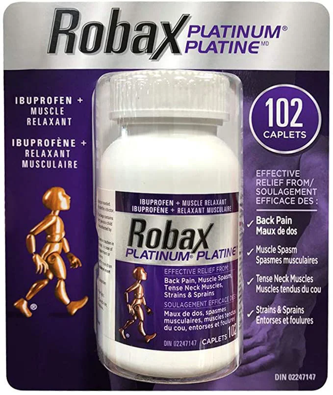 How may mg of muscle relaxant per tablet in this Robax Platinum?