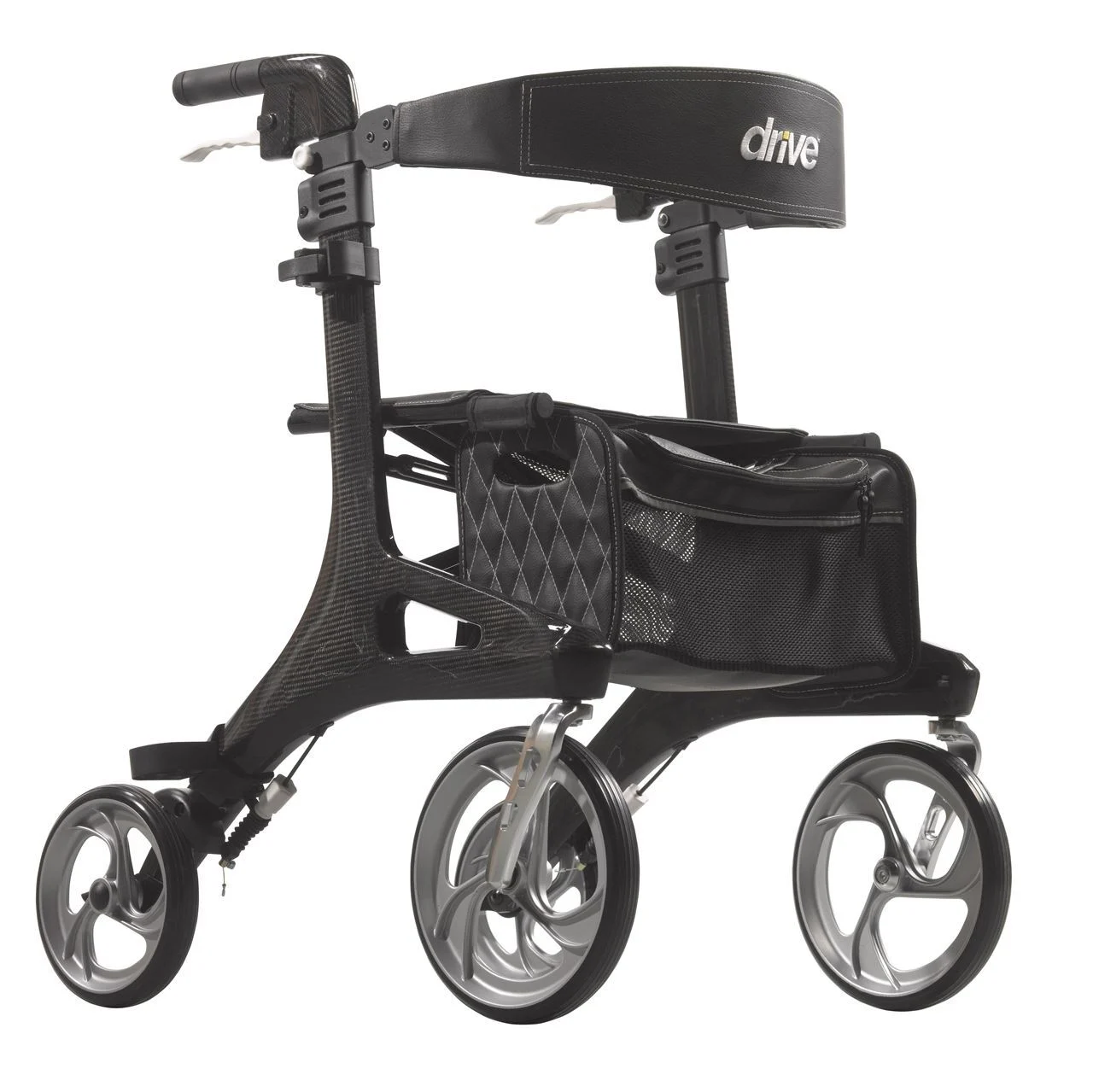 Does the carbon fiber rollator have a clip to secure it when folded?