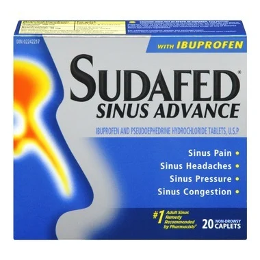 Which active ingredients are found in Sudafed Sinus Advance?