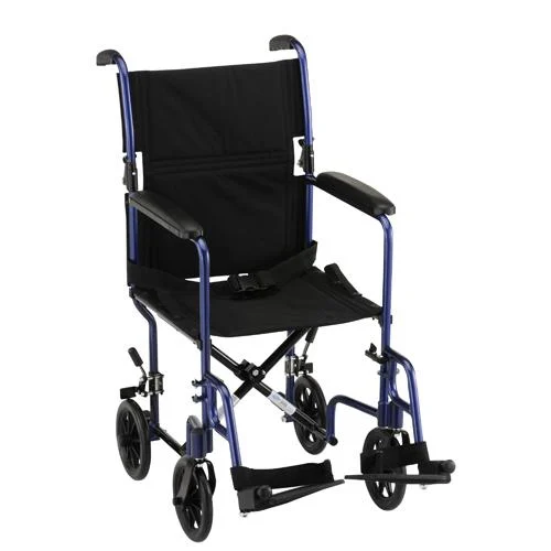 Could you tell me the wheel dimensions for the Aluminum Transport Chair?