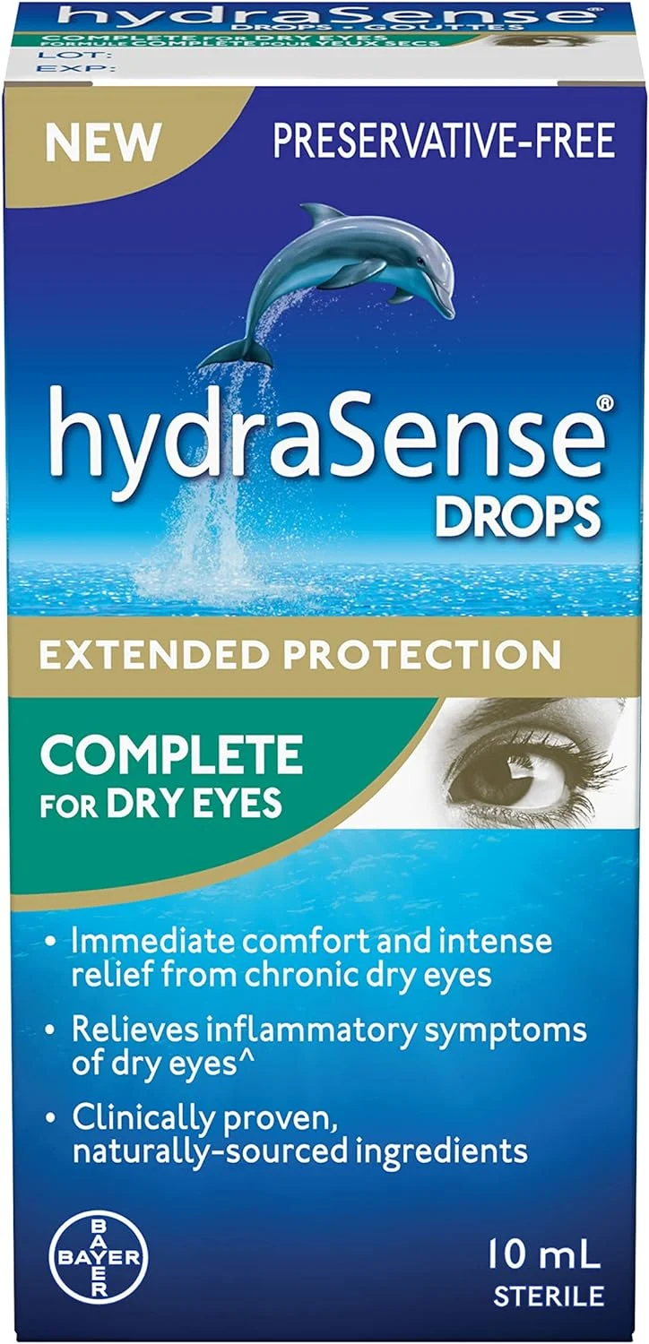 How long should eyes remain closed after using HydraSense drops?