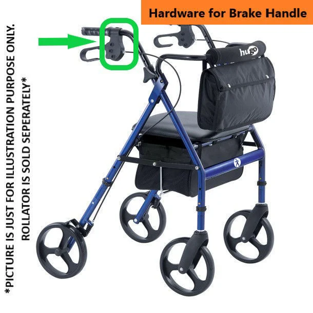 Can the brake handle position be modified on the Hugo Elite Walker?