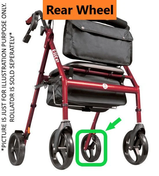 How can you replace a rear wheel on a Hugo Elite Walker?