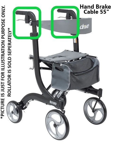 How do you adjust the brakes on a Nitro rollator?